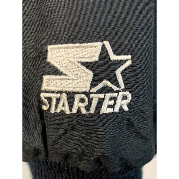 Vintage Starter Charlotte Hornets Jacket Black Hooded Puffer Large Retro 7353 - Picture 4 of 9